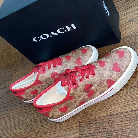NIB Coach CitySole Skate Logo Heart-Print Sneakers Size 9.5 - Picture 5 of 7